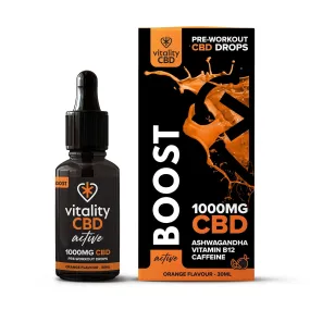 1000mg-2000mg Active: Boost CBD Oil Orange Flavour Drops | 30ml