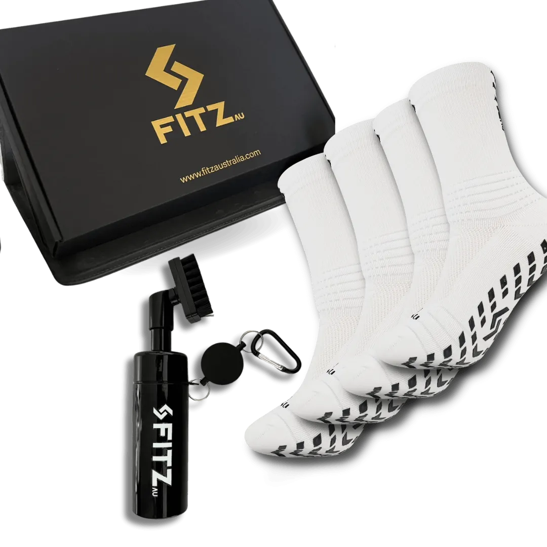 4 Pack Grip Socks Gift Box FREE Boot Brush