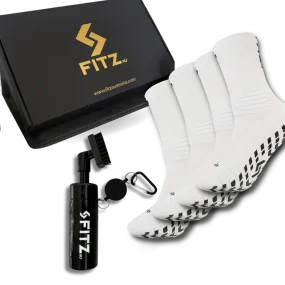 4 Pack Grip Socks Gift Box FREE Boot Brush