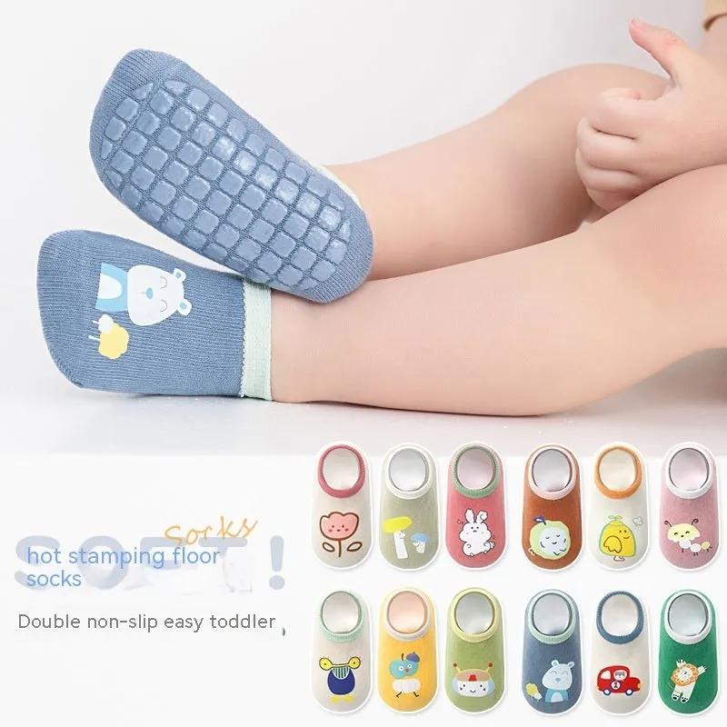 Cartoon Printing Non-slip Pack Of Three Pairs Room Socks