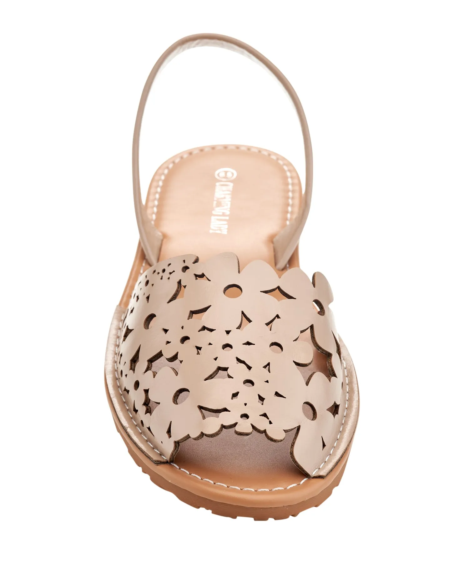 Charming Lady Women's Floral Laser Cut Open Toe Sandal