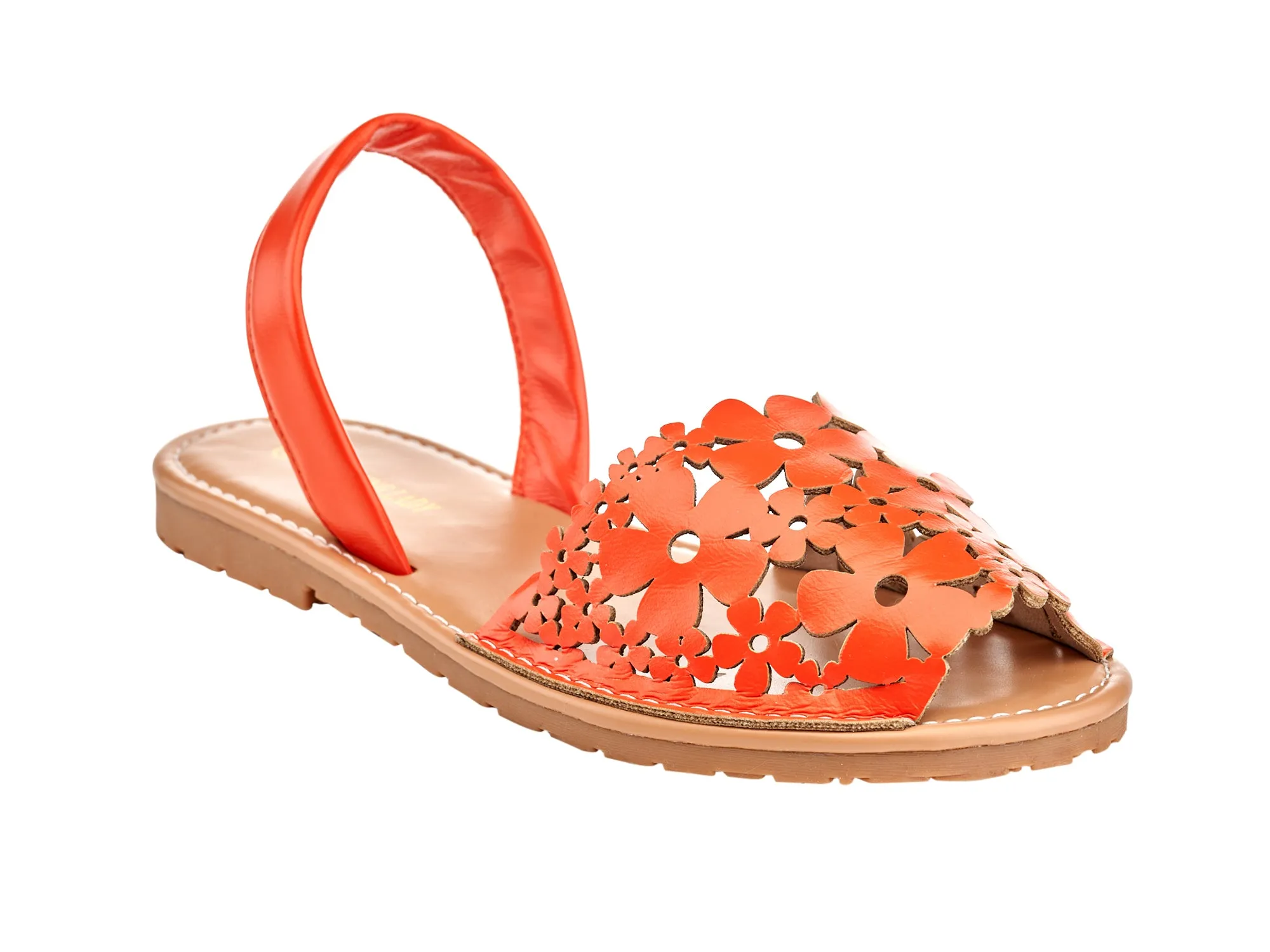 Charming Lady Women's Floral Laser Cut Open Toe Sandal