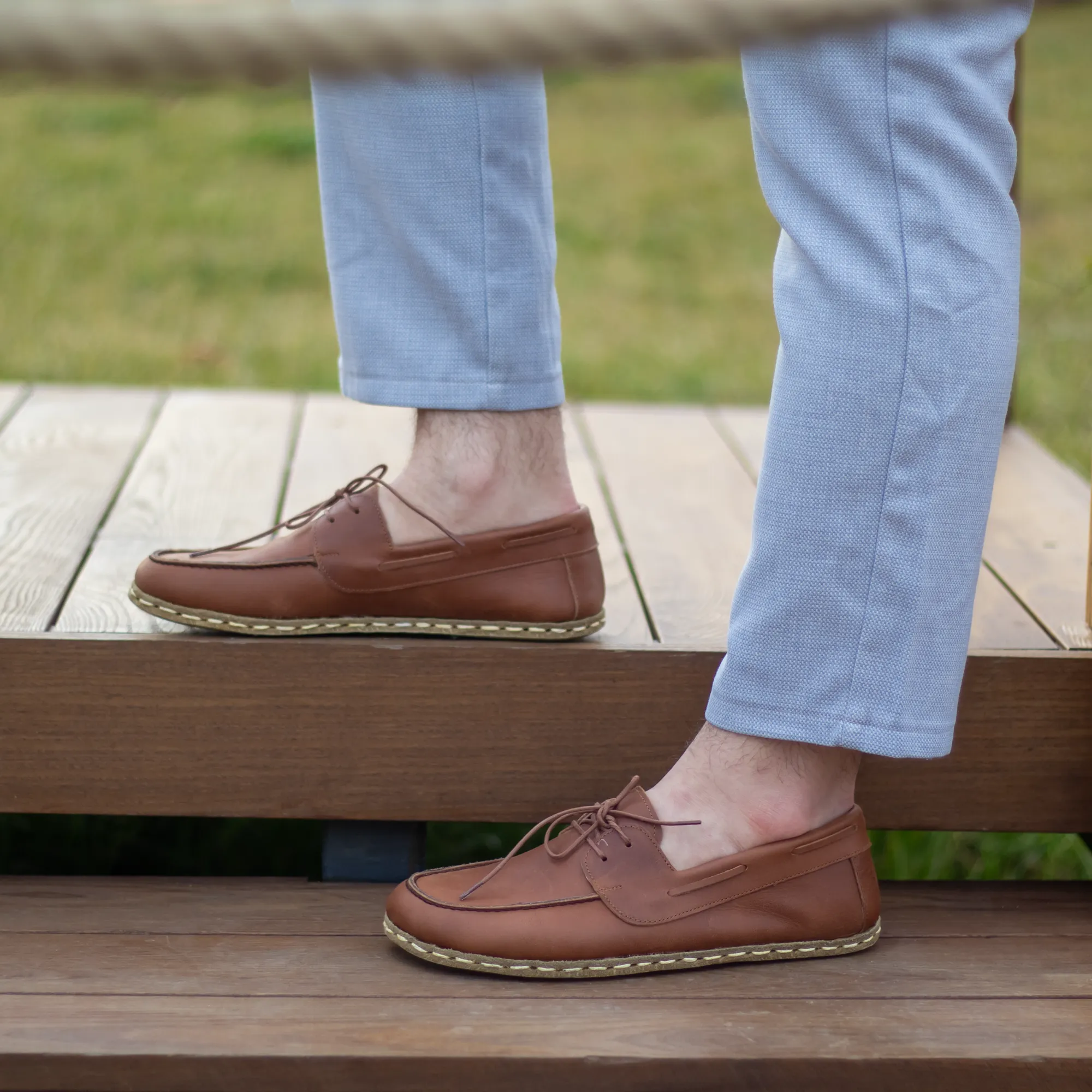 Crazy New Brown Men's Leather Earthing Barefoot Shoes