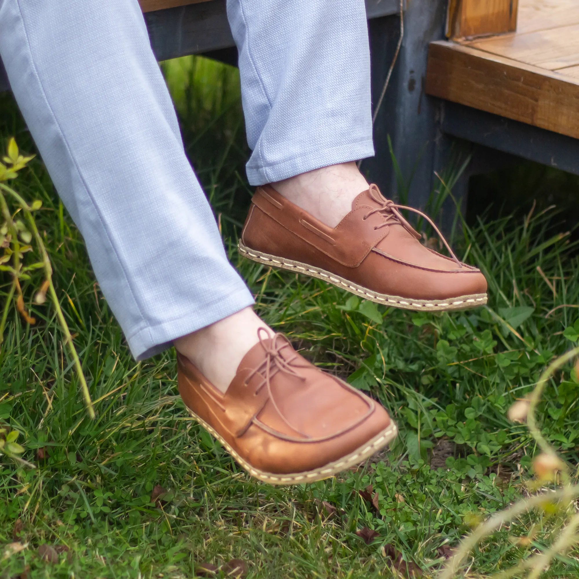 Crazy New Brown Men's Leather Earthing Barefoot Shoes