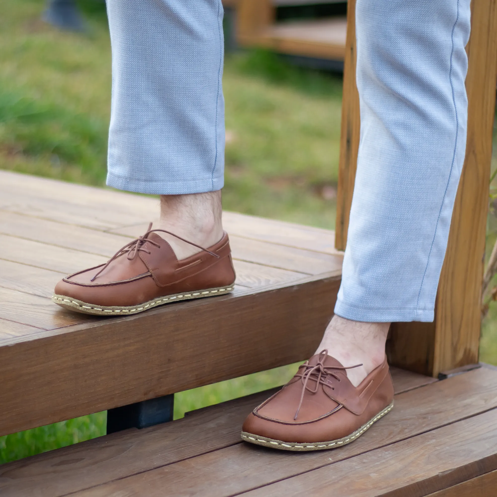 Crazy New Brown Men's Leather Earthing Barefoot Shoes