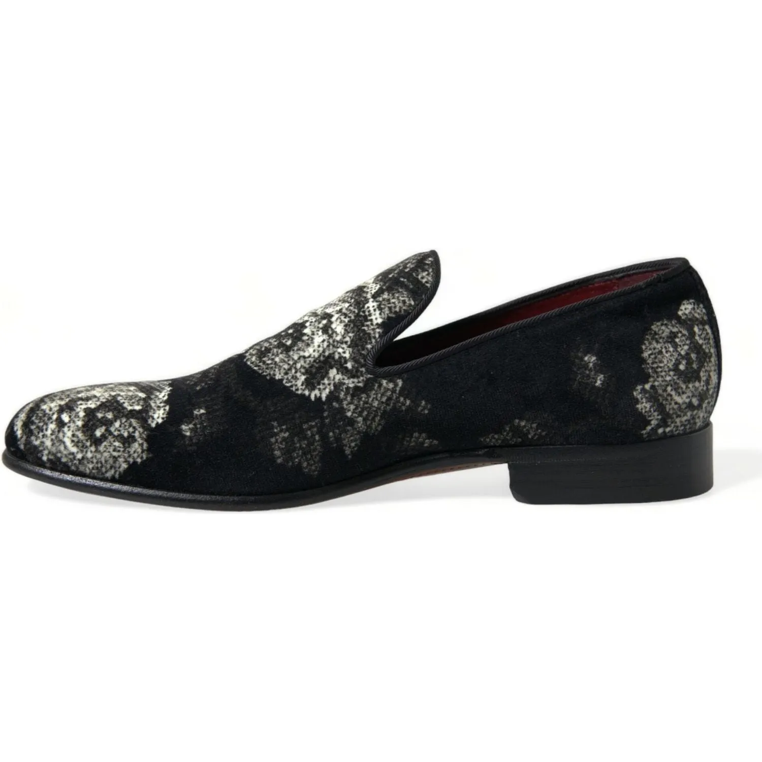 Dolce & Gabbana Elegant Floral Velvet Loafers