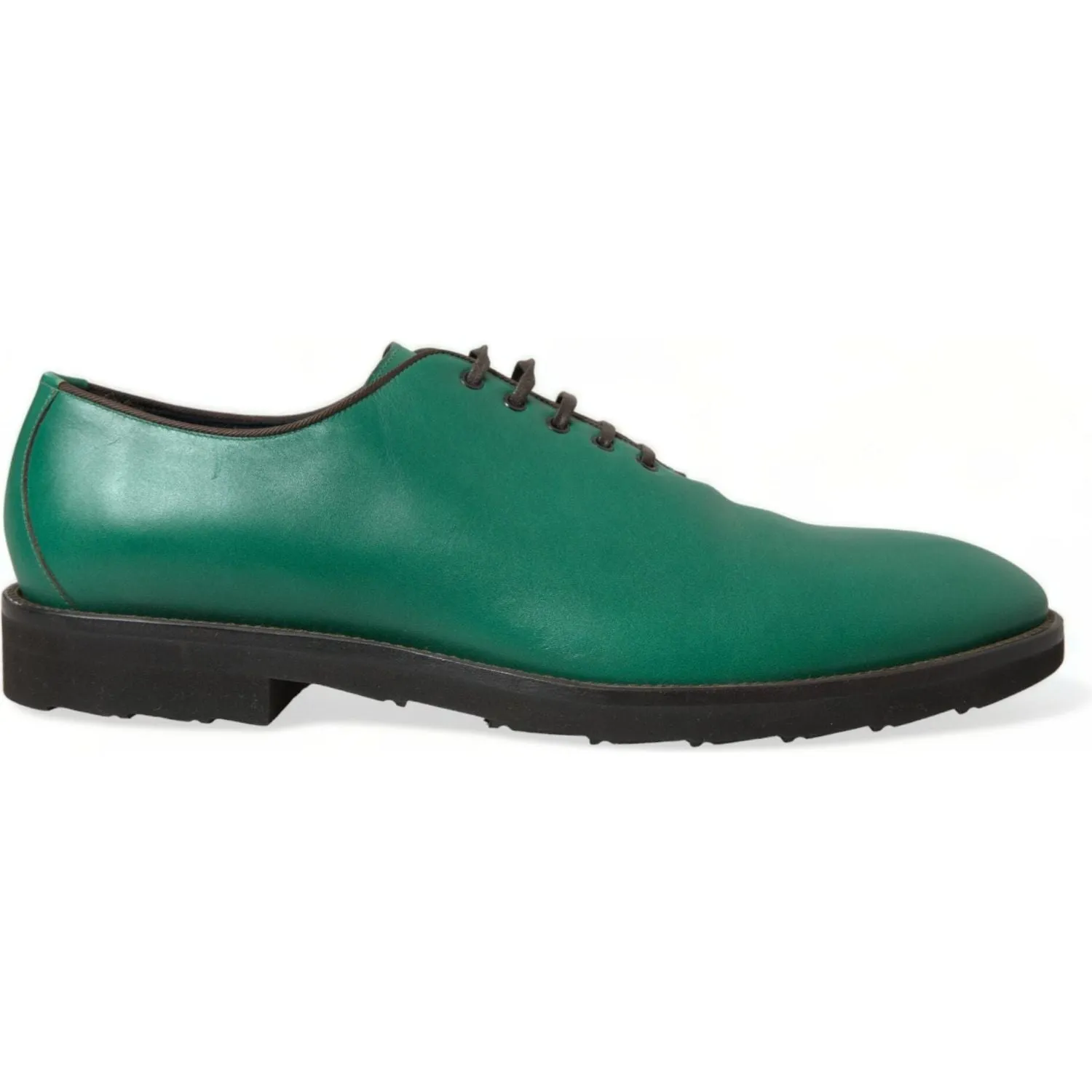 Dolce & Gabbana Elegant Green Leather Oxford Dress Shoes