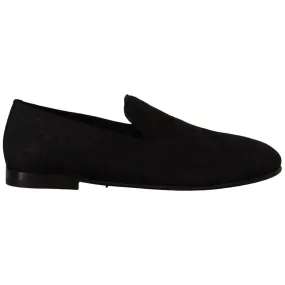 Dolce & Gabbana Elegant Jacquard Slide On Loafers Flats