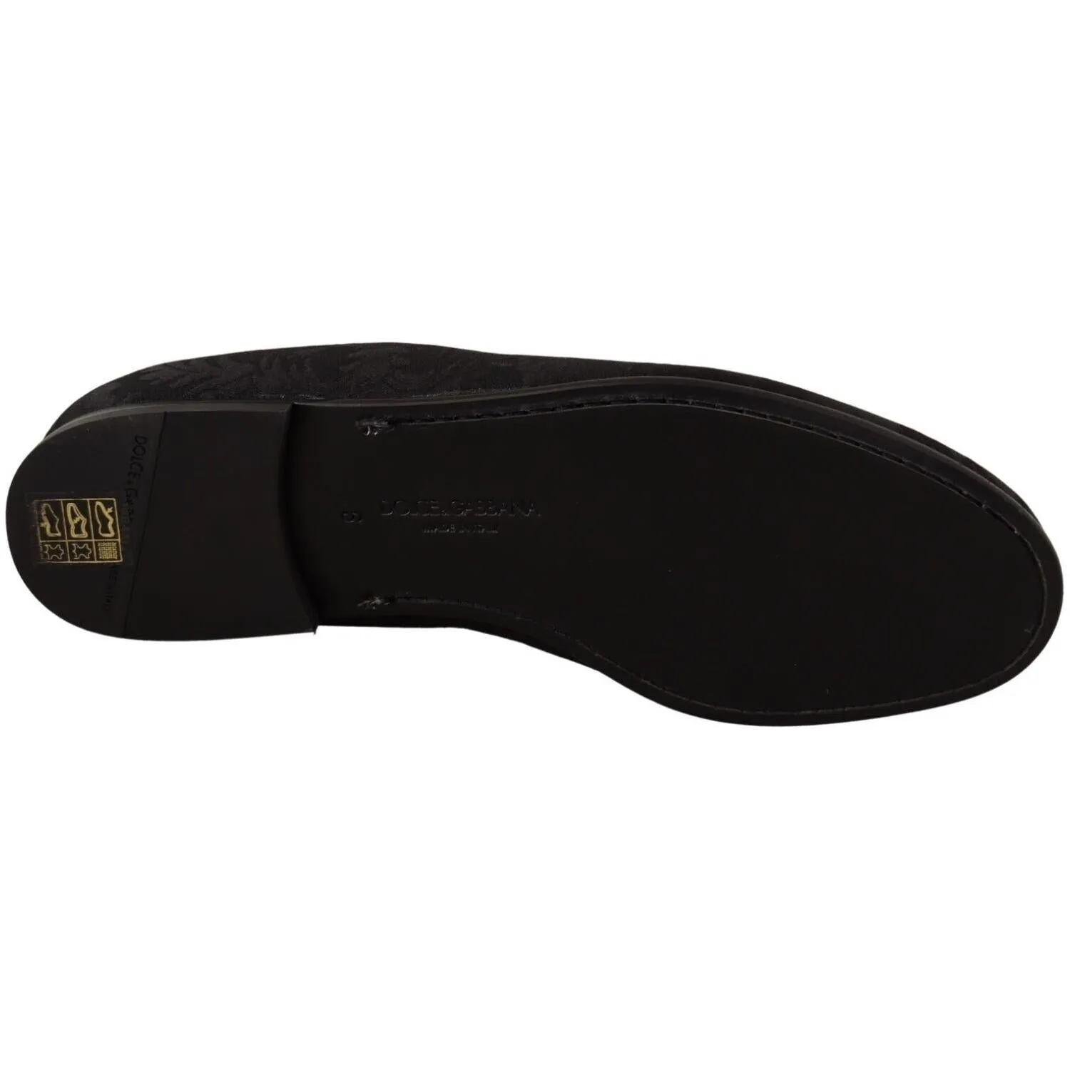 Dolce & Gabbana Elegant Jacquard Slide On Loafers Flats