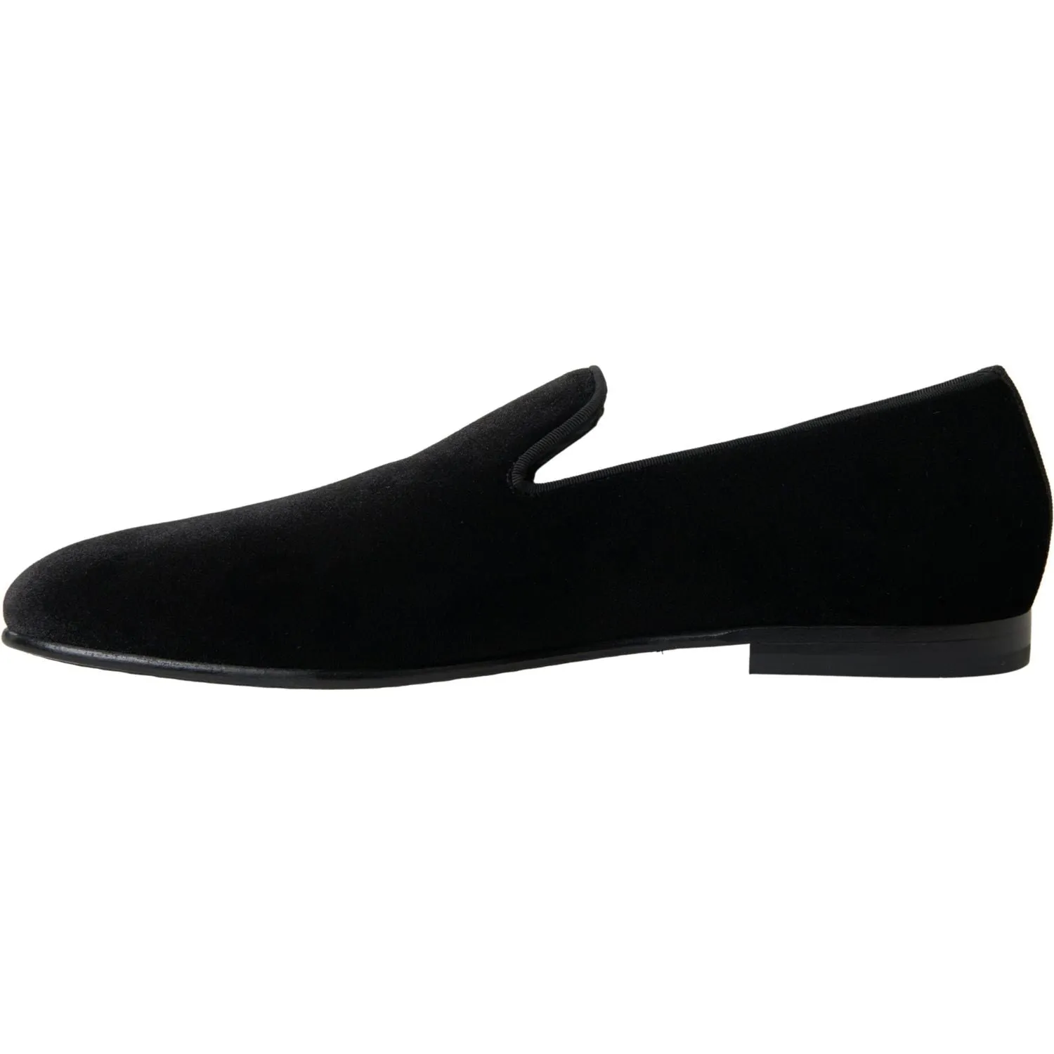 Dolce & Gabbana Elegant Velvet Black Loafers for Men