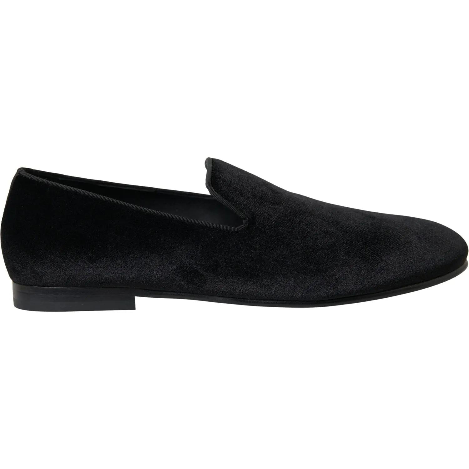 Dolce & Gabbana Elegant Velvet Black Loafers for Men