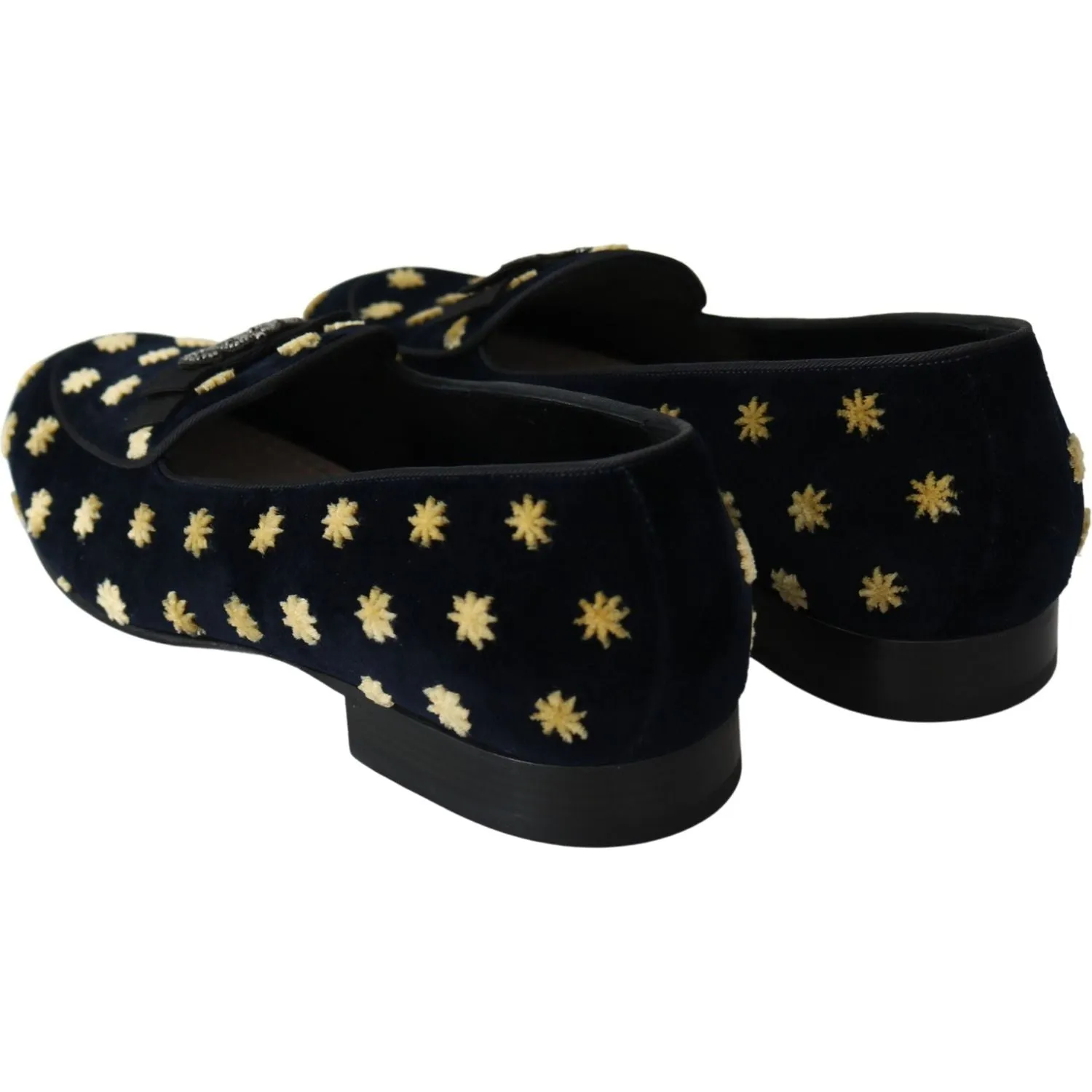 Dolce & Gabbana Elegant Velvet Crown Embroidery Loafers