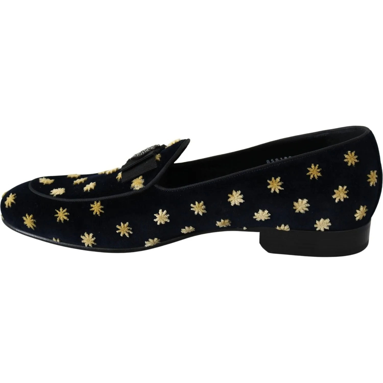 Dolce & Gabbana Elegant Velvet Crown Embroidery Loafers