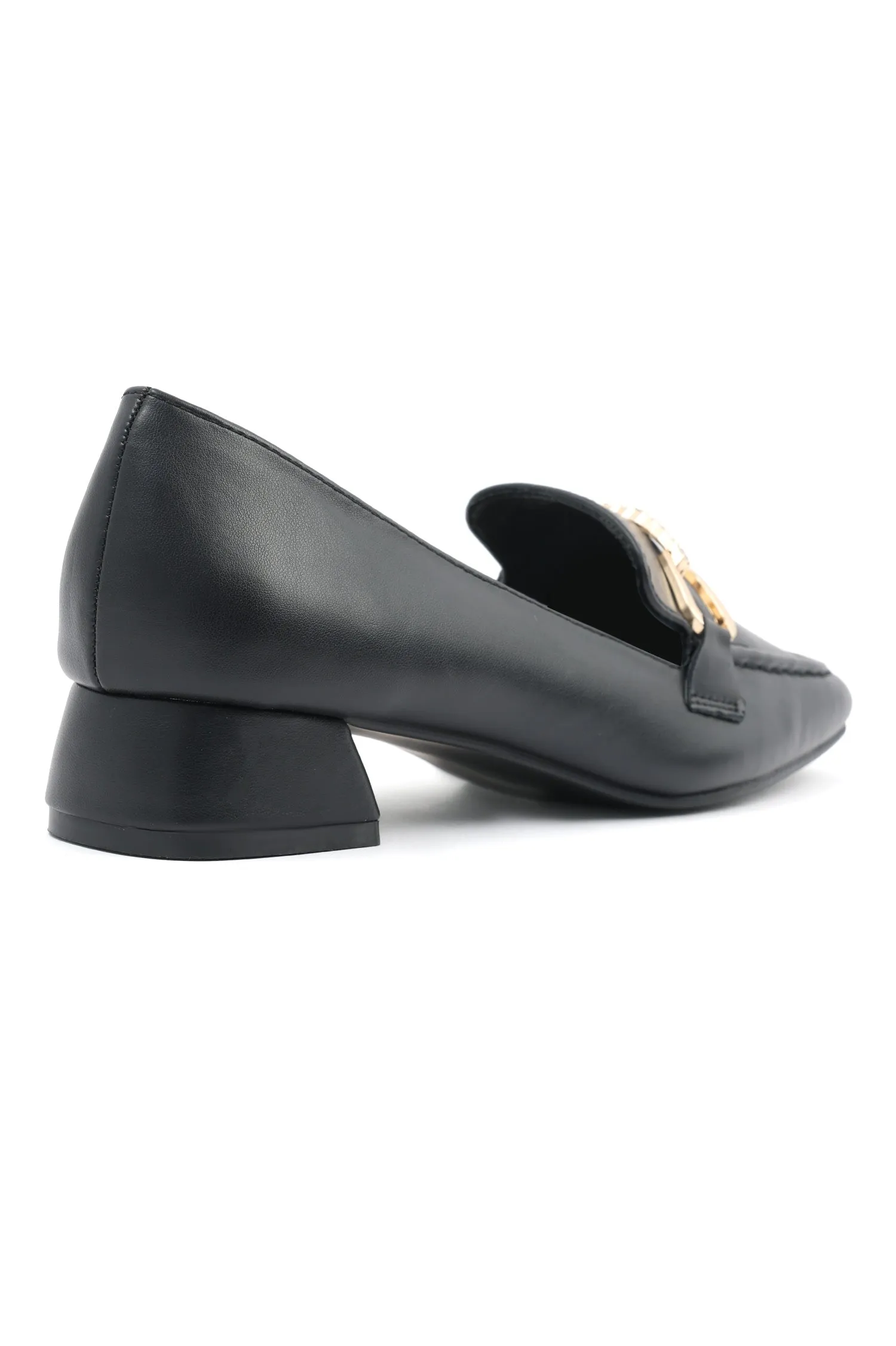 ELEGANT CHAIN LOAFERS-BLACK