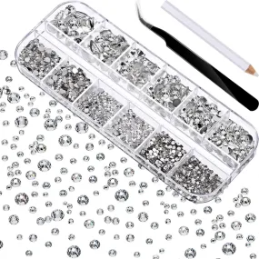 Face Strass 2000 Pieces Flat Back Gems Rhinestones 6 Sizes