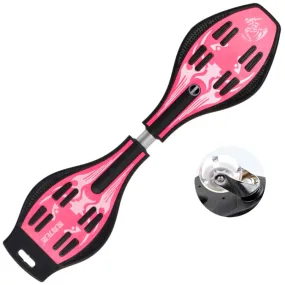 Fashion Vulcan Pattern Two-wheeled Skateboard Luminous Flash Wheel Vitality Board(Pink)