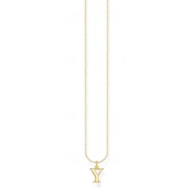 Gold Plated Letter Y Necklace KE2034-413-39-L45V