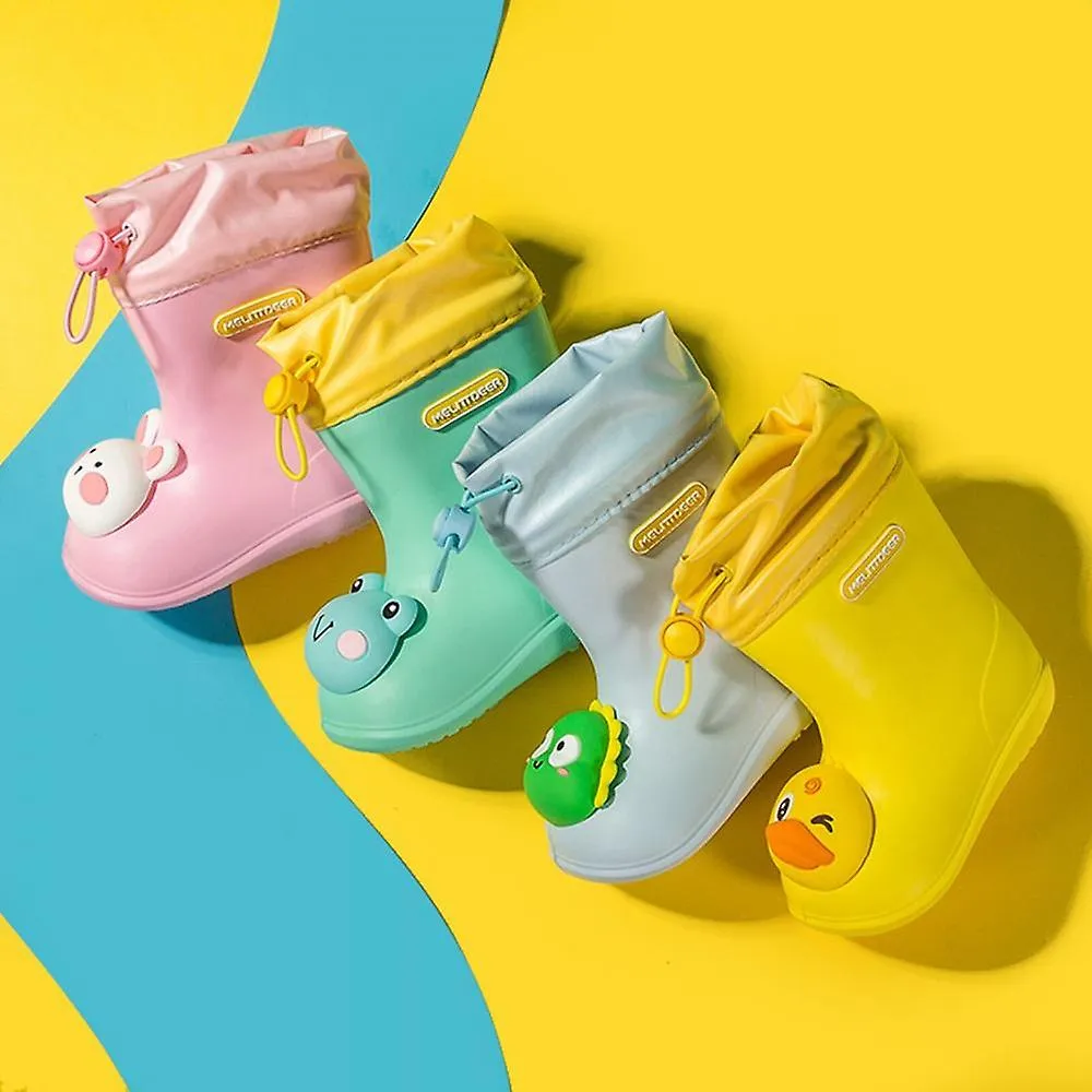 Green 170Children's Cartoon Pvc Rubber Waterproof Rain Boots Fashion Classic Baby Water Shoes Rabbit Frog Dolls Boys Girls