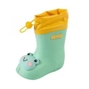 Green 170Children's Cartoon Pvc Rubber Waterproof Rain Boots Fashion Classic Baby Water Shoes Rabbit Frog Dolls Boys Girls