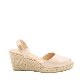 Metallic Open Toe Leather Menorcan Espadrille For Women - Frida Montada 2006 H Saturno