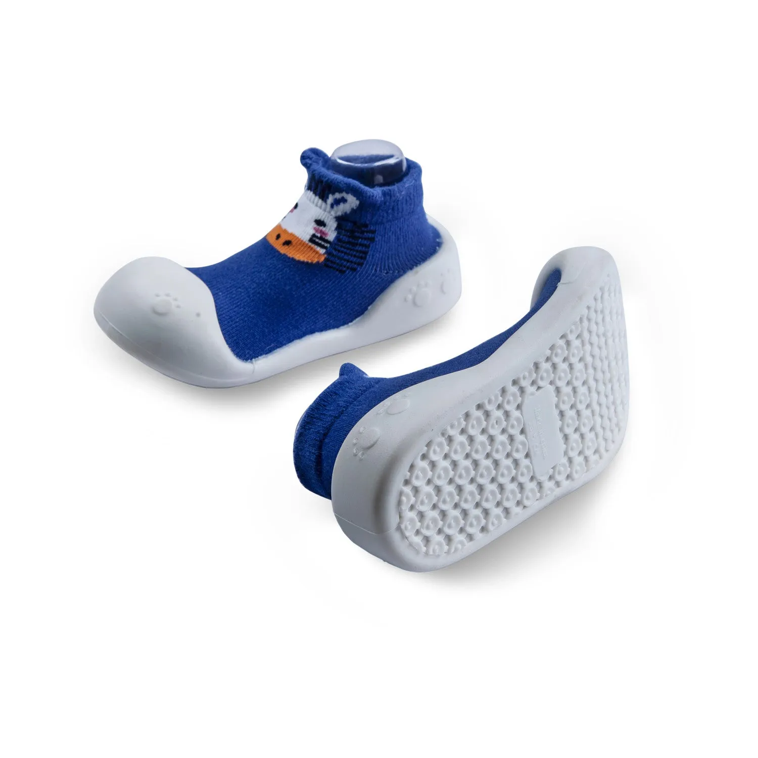 Newborn Anti-Skid Rubber Sole Slip-On Shoes Cat - Blue