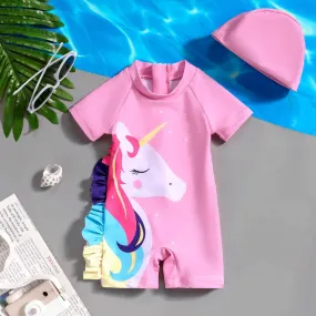 Pink Unicorn Swimsuit - Baby Girl (2Pcs)