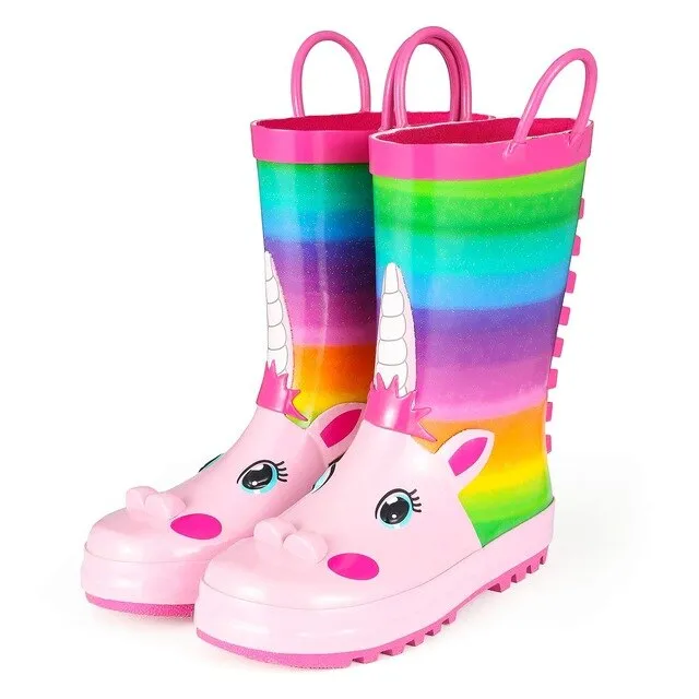 Rain Boots Cute Unicorn Printed Children's Rubber