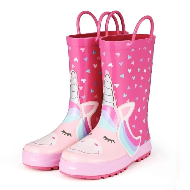 Rain Boots Cute Unicorn Printed Children's Rubber