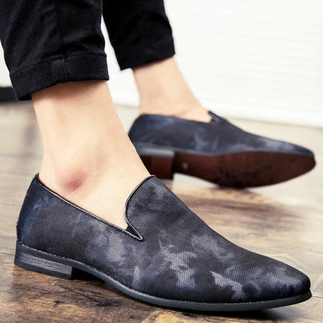 Splash Print Elegant Slip On PU Leather Shoes