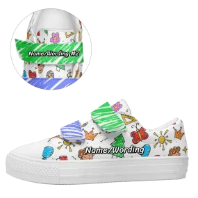 Thank you gifts for clients, corporate personalized gifts Customized Back to School sneakers , Kid's Velcro Canvas Shoes ,Toddler Unisex shoes, KW2026-23020047