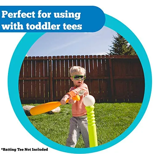 Toddler Baseball Set for Beginners: (1) Plastic, Toddler Baseball Bat & (3) Oversized